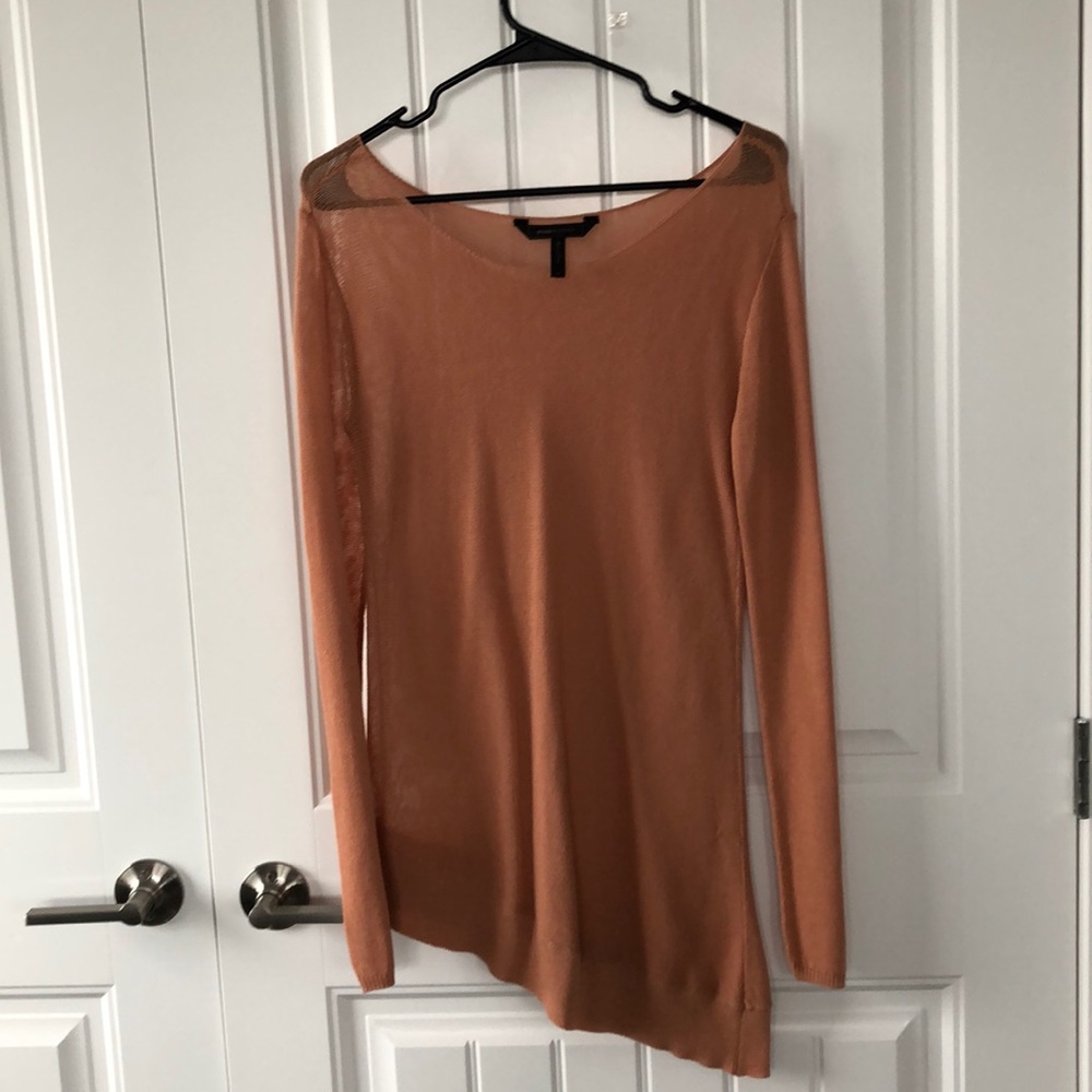 BCBGMaxAzria long sleeve peach top